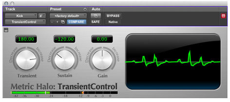 Metric Halo TRANSCONAAX-1 TransientControl Dynamics Processing Plug-in For Pro Tools™ 10 AAX (Electronic Delivery)