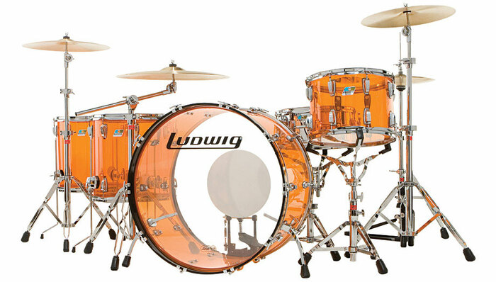 Ludwig Drums L8264LX47 Vistalite "Zep Set" 5 Piece Shell Pack in Amber L8264LX47