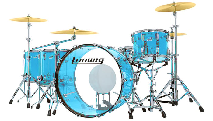 Ludwig L8264LX55 Vistalite "Zep Set" 5 Piece Shell Pack In Blue