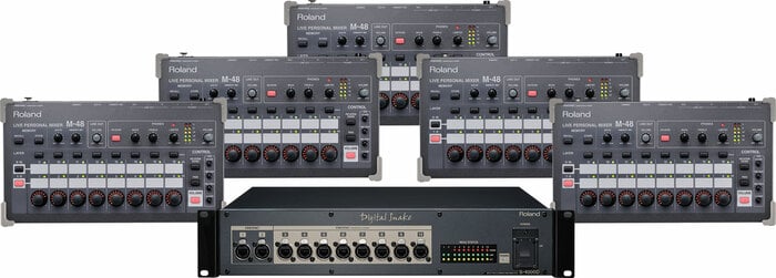 Roland System Group M48-PM5 Personal Mixing for 5 (Add-On): 5x M-48 Mixers, 1x S-4000D Splitter/Power Distributor M48-PM5