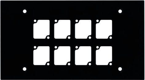Ace Backstage WP408 Aluminum Wall Panel With 8 Connectrix Mounts, 4 Gang, Black