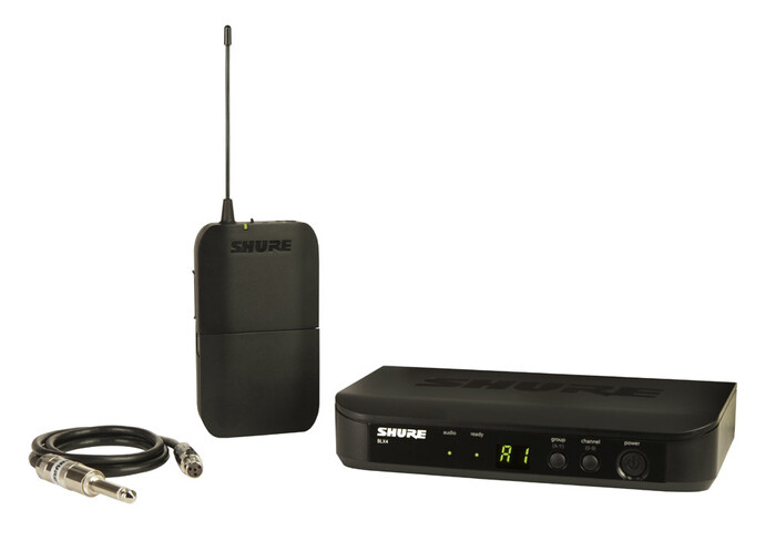 Shure BLX14-J10 BLX Series Single-Channel Wireless Bodypack System With WA302 Instrument Cable, J10 Band (584-608MHz)