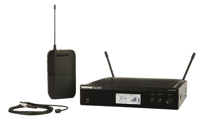 Shure BLX14R/W93-J10 Wireless Presenter System with WL93 Lavalier Microphone, 584-608 MHz BLX14R/W93-J10
