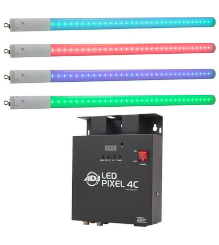 ADJ LED Pixel Tube Sys 4x LED Pixel Tube 360 And 4-Channel Driver / Controller Package