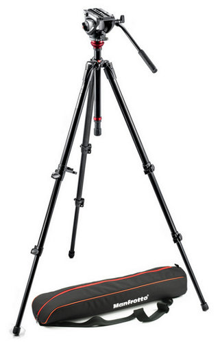 Manfrotto MVH500AH,755XBK Lightweight Fluid Video Tripod System with MDeVe Aluminum Legs MVH500AH,755XBK