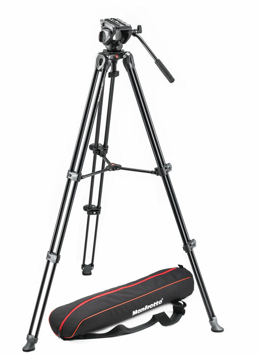 Manfrotto MVK500AM Lightweight Fluid Video Tripod System With Twin Legs And Middle Spreader