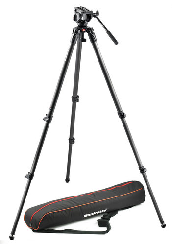 Manfrotto MVK500C Lightweight Fluid Video Tripod System with Carbon Fiber Legs MVK500C