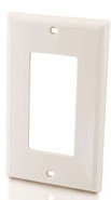 Cables To Go 03725 White Decora-Style Single Gang Wall Plate 03725