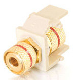 Cables To Go 28741 Snap-In Red Banana Jack Female to Female Keystone Insert Module in White 28741