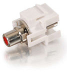 Cables To Go 28743 Snap-In Red RCA Female to Female Keystone Insert Module in White 28743
