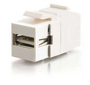 Cables To Go 28751 Snap-In USBType A to USB Type B Female Keystone Insert Module in White 28751
