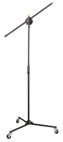 Pyle Pro PMKS22 Rolling Tripod Base Microphone Stand with Clip in White PMKS22