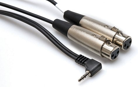 Hosa CYX-402F 2 ft. Right Angle 3.5mm TRS Plug to 2x 3-Pin XLR-F Microphone Cable CYX402F