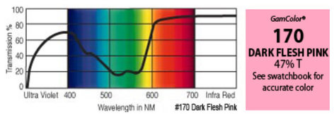 GAM 170-GAM 20" x 24" GamColor Dark Flesh Pink Gel Filter 170-GAM