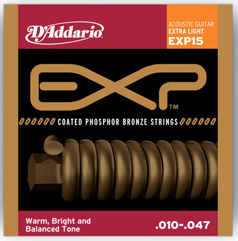 D`Addario EXP15 Extra Light Coated Phosphor Bronze Acoustic Guitar Strings EXP15