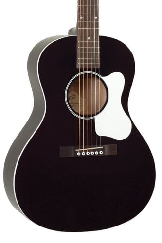 The Loar LO-16 Gloss Black L-00 Small Body Acoustic Guitar with Spruce Top LO-16-BK