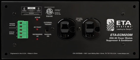 ETA Systems ETA-ECM20M 20A Power Conditioner & AC Spike Suppressor with 2 Outlets ETA-ECM20M