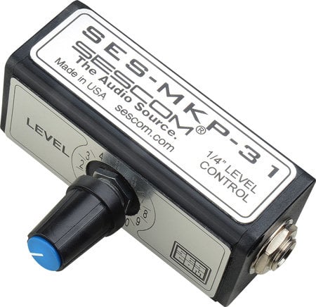 Sescom SES-MKP-31 Single-Channel Inline Balanced Audio Level Control With 1/4" Connectors