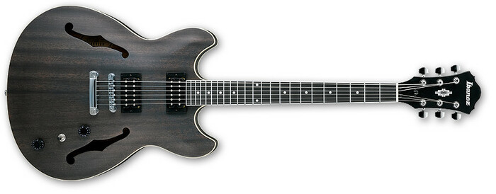 Ibanez AS53 AS Series Transparent Black Flat Semi-Hollowbody Electric Guitar with ACH Pickups AS53
