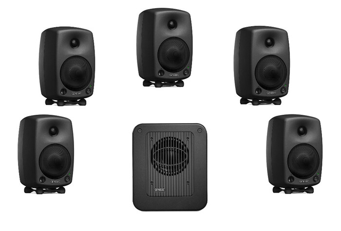 Genelec 8030.LSE Broadcast Pak 5.1 System, (5) 8030CP Monitors And (1) 7050CPM Subwoofer, Producer Finish
