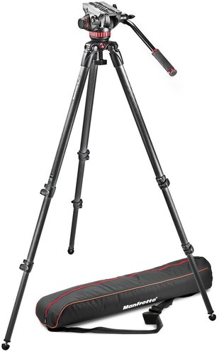 Manfrotto MVK502C-1 MVH502A Fluid Head with MPRO Carbon Fiber Tripod 535 MVK502C-1