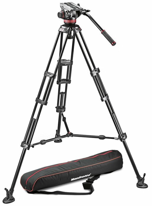 Manfrotto MVH502A,546BK-1 MVH502A Fluid Head And 546B Tripod With Mid Spreader