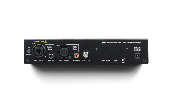 Williams AV PPA T45 Personal PA FM Assistive Listening Transmitter, 72-76 MHz