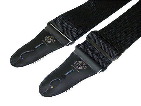 Lock It Straps LIS-012-P3-BLK 3" Black Polypro Guitar Strap with Black Locking Ends LIS-012-P3-BLK