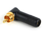 Switchcraft 3502RAAU RCA Right Angle Cable Mount RCA Plug with Gold Pin/ Nickel Body 3502RAAU