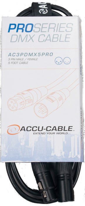 Accu-Cable AC3PDMX5PRO 5' Pro Series 3-Pin Heavy Duty DMX Cable