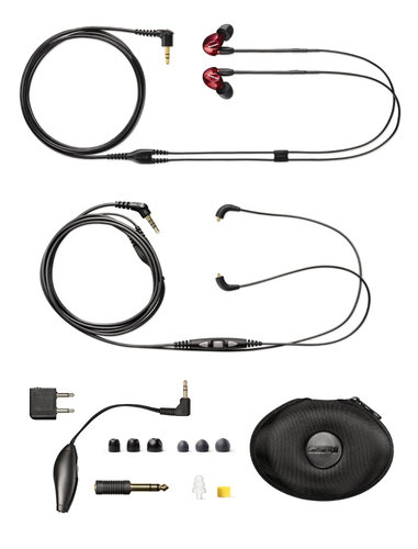 Shure SE535LTD Triple-Driver Sound Isolating Earphones with Remote + Microphone in Red Finish SE535LTD-EFS
