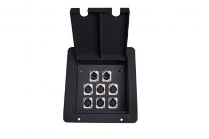 Elite Core FB8-2NE8FD Recessed Floor Box With 8xXLRF And 2 Ethercon Pass Through Connectors