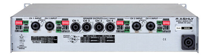 Ashly nXp3.04 4-Channel Network Power Amplifier, 3000W At 2 Ohms With Protea DSP