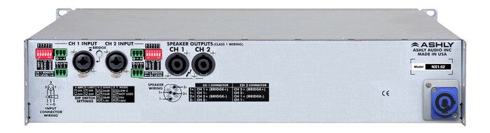 Ashly nXp1.52 2-Channel Network Power Amplifier, 1500W At 2 Ohms With Protea DSP