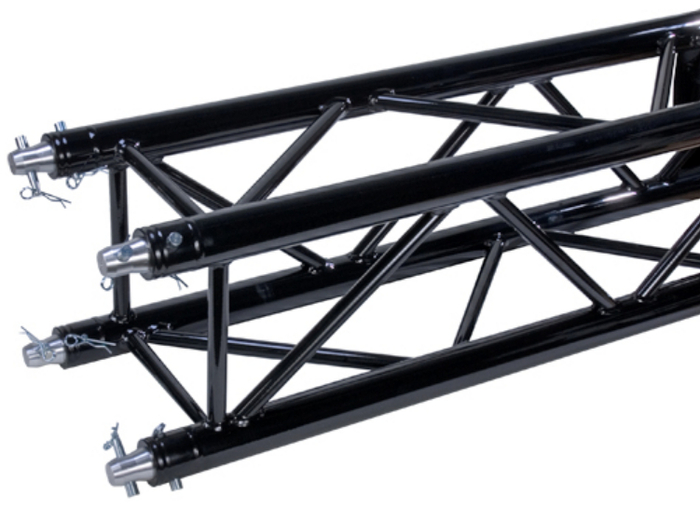 Global Truss SQ-4111-1250-BLK 4' Black Powder Coat 12" Square Truss Segment SQ4111-1250-BLK
