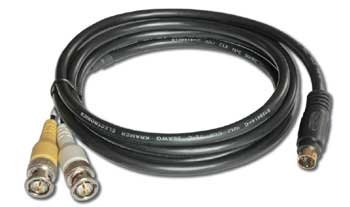 Kramer C-SM/2BM-1 Molded 4-Pin To 2 BNC (Male-Male) BreakOut Cable (1')