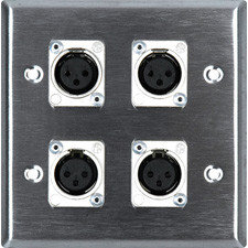 My Custom Shop WPL2113 2-Gang Wall Plate With (4) 3-Pin XLRF Connectors