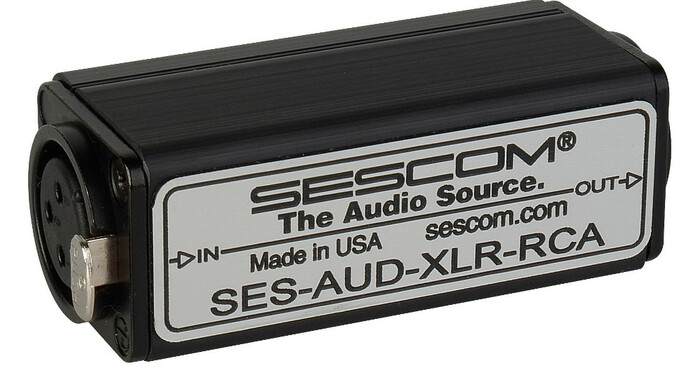 Sescom SES-AUD-XLR-RCA XLR Female Balanced to RCA Unbalanced Audio Converter SES-AUD-XLR-RCA