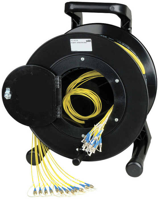 TecNec HF-TR12LC-0500 500' Hybrid Fiber Systems 12-Ch Fiber Optic Tactical Cable on Reel HF-TR12LC-0500