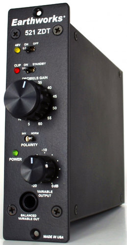 Earthworks 521 ZDT 500 Series Single-Channel Microphone Preamp 521-ZDT