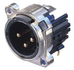 Neutrik NC3MBH 3-pin Male XLR Receptacle, Horizontal PCB Mount NC3MBH
