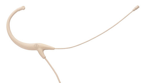 Audio-Technica BP894-TH Subminiature Cardioid Condenser Headworn Microphone with Locking 4-Pin Connector and Power Supply in Beige BP894-TH