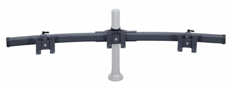 Premier Mounts MM-CB3 Triple Monitor Curved Bow Pole Mount for 10-24 inch Screens MM-CB3