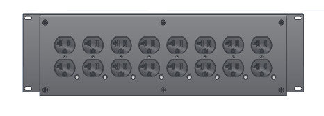 Lex PRM3KN-9CC Rack Mount Power Distribution, CS52 In And Thru, (9) 5-20 Duplex Receptacles