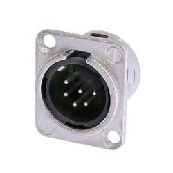 Neutrik NC6MDL-1 6-pin Male XLR Panel Receptacle, Nickel NC6MDL-1