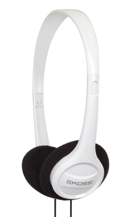 Koss KPH7W Portable On-Ear Headphones In White