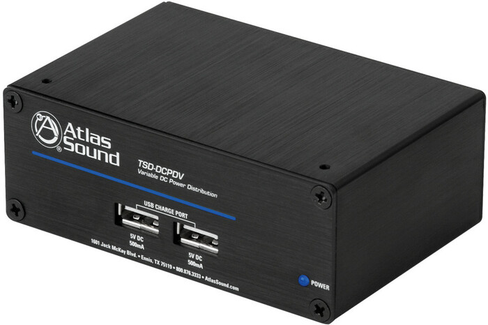 Atlas Sound TSD-DCPDV 1 In 6 Out DC Power Distribution with Fixed and Variable 5-24VDC Outputs TSD-DCPDV