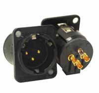 Switchcraft E3MSCBPKG E-Series 3-Pin XLR Male, Black/Silver E3MSCBPKG