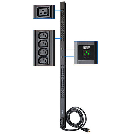 Tripp Lite PDUMV30HV Single Phase 30A 208/240V Power Distribution Unit with 2 Digital Meters PDUMV30HV