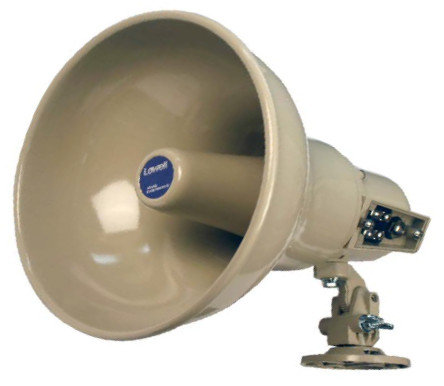 Lowell LH-15TA Paging Horn With Universal Swivel Mount Bracket, 15W, 70V/25V, Beige